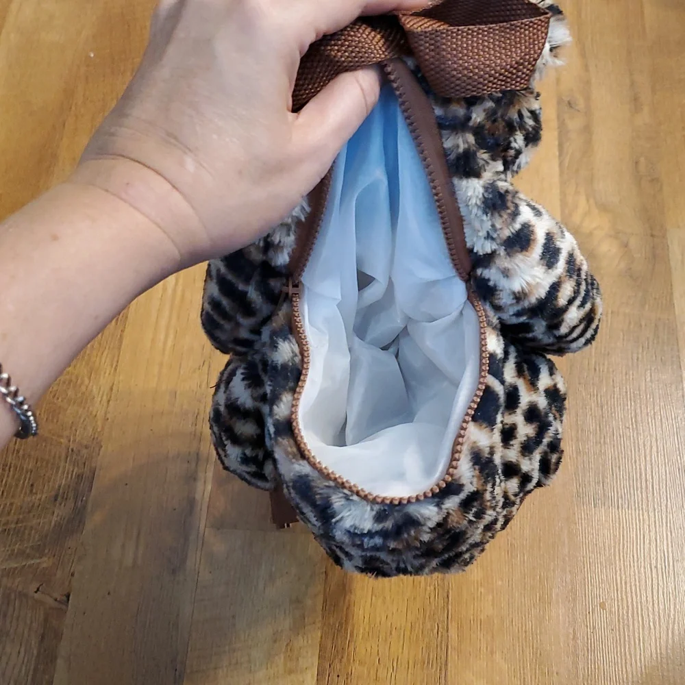 Critter Collection Leopard Print‎ Plush Backpack